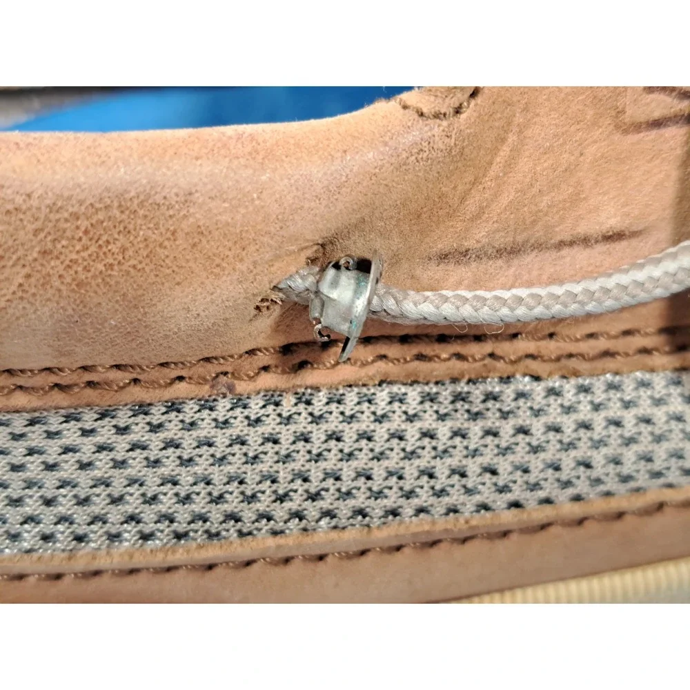 Sperry Top-Sider Mens Billfish Tan Leather Mesh Boat Shoes 12M 0777347